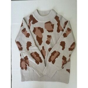 Fashion Leopard Print Women's Sweater Size Medium